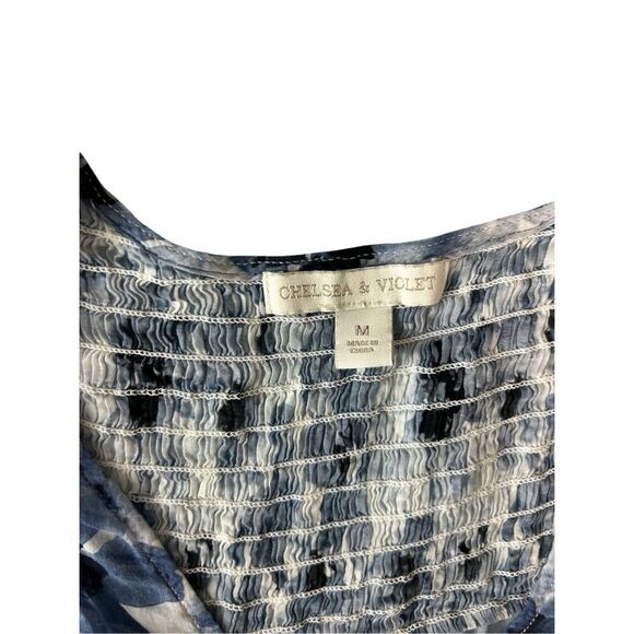 Chelsea and Violet blue floral boho long sleeve shirt size medium - Picture 6 of 7